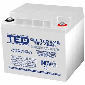 Acumulator GEL TED Deep Cycle TED003454, 12 V, 46 A imagine