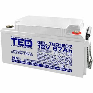 Acumulator AGM VRLA GEL TED TED003461, 12 V, 67 A imagine