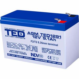 Acumulator AGM VRLA TED TED003263, 12 V, 9.1 A imagine