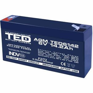 Acumulator AGM VRLA TED TED003034, 6 V, 14.2 A imagine
