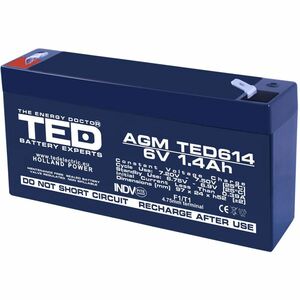 Acumulator AGM VRLA TED TED002839, 6 V, 1.4 A imagine