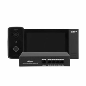Kit videointerfon IP Dahua KTP02, 1 MP, 1 familie, aparent, 7 inch, IC card, control de la distanta, PoE imagine