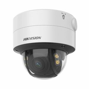 Camera supraveghere IP Dome Hikvision ColorVu DS-2CD2747G2T-LZSC, 4 MP, 2.8-12 mm motorizat, lumina alba 40 m, PoE, slot card, microfon imagine