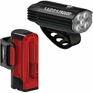 Lezyne Fusion Drive Pro 600+/Strip Drive 300+ Pair Satin Black/Black Front 600 lm / Rear 300 lm Lumini bicicletă imagine