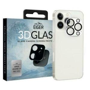 Folie Protectie Sticla Camera 3D Glass Eiger EGSP00779 pentru Apple iPhone 13 Pro Max (Transparent/Negru) imagine