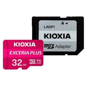 Card de memorie microSDHC Kioxia Exceria Plus (M303) 32GB, UHS I U3+ adaptor, LMPL1M032GG2 imagine