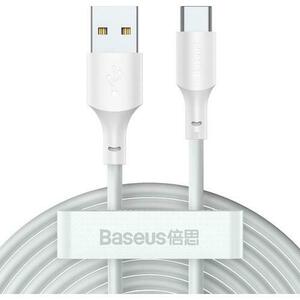 Cablu de date Baseus TZCATZJ-02, USB - USB Type-C, 1.5 m, 40W, 5A, Alb imagine
