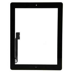 Touchscreen Digitizer Apple iPad 3 A1430 A1416 cu buton home si adeziv Negru Geam Sticla Tableta imagine