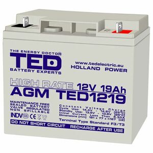 Acumulator AGM VRLA TED TED002815, 12 V, 19 A imagine
