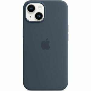 Husa de protectie Apple Silicone Case with MagSafe pentru iPhone 14, Storm Blue imagine