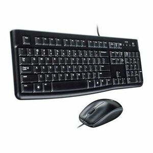 Kit tastatura + mouse Logitech MK120, USB, layout US (Negru) imagine