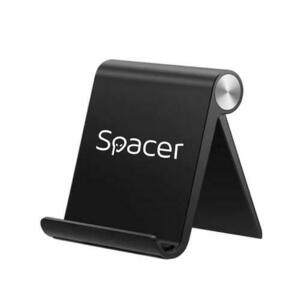 Suport birou Spacer SPDH-FLIP-01-BK, pentru smartphone si tablete de maxim 10inch, pliabil, unghi ajustabil, Negru imagine