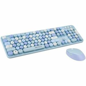 Kit wireless tastatura + mouse Serioux Retro, Albastru imagine
