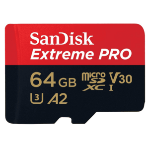 Card de memorie SanDisk Extreme PRO SDSQXCU-064G-GN6MA, MicroSDXC, 64GB, UHS-I U3, Clasa 10, V30 + Adaptor SD imagine