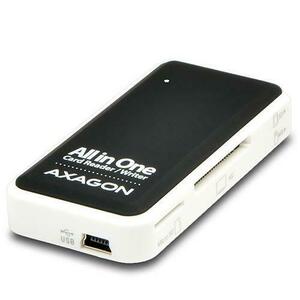Card reader AXAGON CRE-X1, USB 2.0, sloturi SD/MicroSD (Negru/Alb) imagine