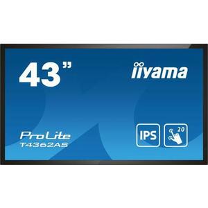 Display Profesional iiyama 42.5inch T4362AS-B1, Ultra HD (3840 x 2160), HDMI, Boxe, Touchscreen (Negru) imagine
