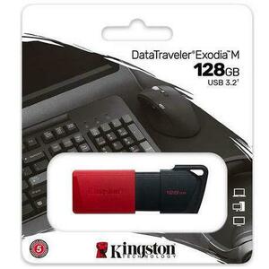 Stick USB Kingston Data Traveler EXODIA, 128GB, USB 3.2 (Negru/Rosu) imagine