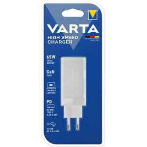 Incarcator Retea USB Varta GaN, Quick Charge, 65W, USB, USB Tip-C (Alb) imagine