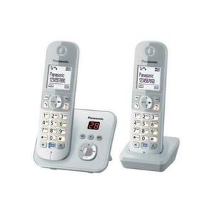 Telefon Dect Panasonic Twin KX-TG6822GS, robot telefonic, Caller ID (Argintiu) imagine