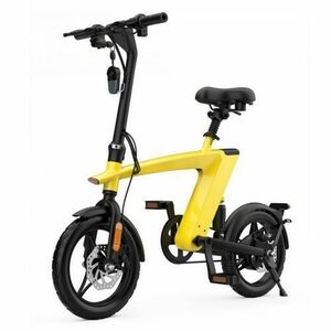 Bicicleta electrica iSEN H1 Flying Fish, Viteza maxima 25Km/h, Autonomie full electric 25 - 35Km, Motor 250W, IP54, roti 14inch (Galben) imagine