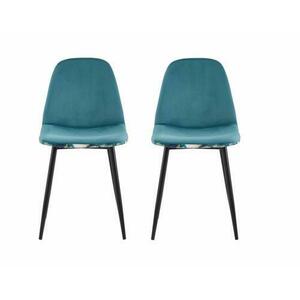 Set 2 scaune catifea Jaquard (Albastru) imagine