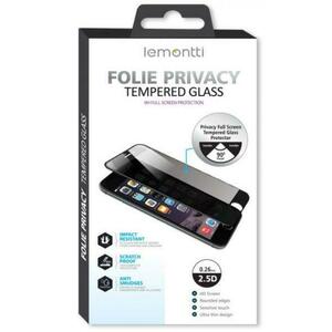 Folie Protectie Sticla Privacy Lemontti LEMFSP12MBK pentru Apple iPhone 12, iPhone 12 Pro (Transparent/Negru) imagine