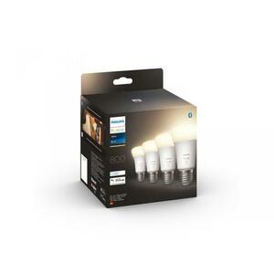 Pachet 4 becuri LED Philips Hue, Bluetooth, Zigbee, A60, E27, 9W (60W), 800 lm, lumina alba imagine