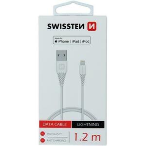 Cablu de date Swissten 71526501, USB - Lightning, 1.2m, Alb imagine