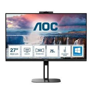 Monitor IPS LED AOC V5 27inch Q27V5CW/BK, QHD (2560 x 1440), HDMI, DisplayPort, AMD FreeSync, Pivot, Boxe (Negru) imagine