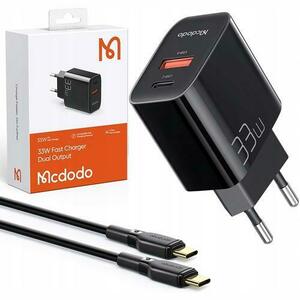Incarcator retea Mcdodo, 1 x USB-C, 1 x USB, PD 60W, cablu inclus 1.2m, Negru imagine