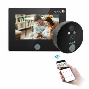 Kit Video Sonerie Smart Mentor SYKT011 WiFi 1MP PIR HD cu vizor, camera IP si Monitor imagine