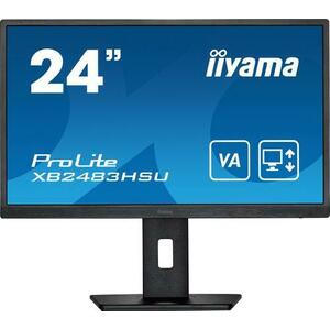 Monitor VA LED iiyama ProLite 23.8inch XB2483HSU-B5, Full HD (1920 x 1080), HDMI, DisplayPort, Pivot, Boxe (Negru) imagine