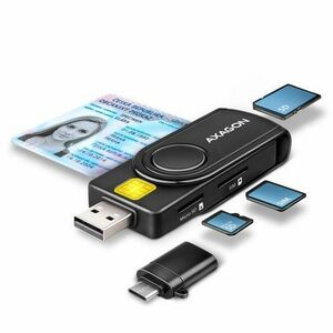 Cititor SIM Axagon Smart Card PocketReader, CRE-SMP2A, USB 2.0 imagine