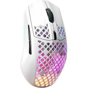 Mouse Gaming SteelSeries Aerox 3 2022 Edition Snow, Wireless, iluminare RGB (Alb) imagine