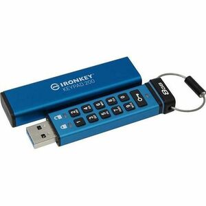 Stick USB Kingston IronKey Keypad 200 8GB USB-A 3.0 (Albastru) imagine