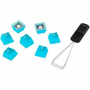 Kit butoane tastatura gaming HyperX Pudding White PBT, Layout US, Albastru imagine