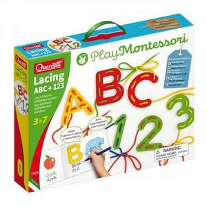 Joc cu sireturi Montessori ABC+123 imagine