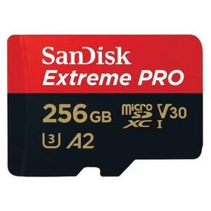 Card de memorie SanDisk Extreme Pro SDSQXCD-256G-GN6MA, microSDXC, 256GB, UHS-I U3, Clasa 10, V30 + Adaptor SD imagine