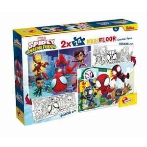 Puzzle de colorat maxi - Paienjenelul Marvel si prietenii lui uimitori (2 x 24 de piese) imagine