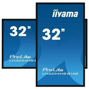 Display Profesional IPS LED iiyama PROLITE 31.5inch LH3254HS-B1AG, Full HD (1920 x 1080), DVI, VGA, HDMI, DisplayPort, Boxe (Negru) imagine