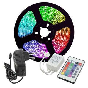 Kit Banda LED RGB Vivalux BAGRA, 5 metri, 24W, 30 SMD LED/m, 230V, lumina alba si color, dimabila, 15000h, 120°, IP20, telecomanda inclusa imagine