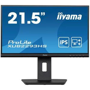 Monitor IPS LED iiyama PROLITE 21.5inch XUB2293HS-B5, Full HD (1920 x 1080), HDMI, DisplayPort, AMD FreeSync, Pivot (Negru) imagine