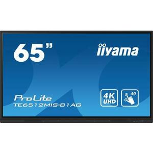 Display Profesional IPS LED iiyama ProLite 65inch TE6512MIS-B1AG, Ultra HD (3840 x 2160), VGA, HDMI, Boxe, Touchscreen (Negru) imagine