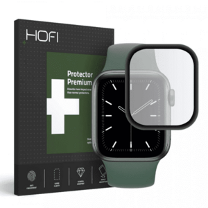 Folie Protectie HOFI Hybrid pentru Apple Watch 44mm Series, Sticla Securizata, Negru imagine