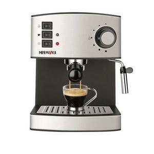 Espressor cafea Minimoka CM 1821, 850W, 15 bar, cafea macinata, plita incalzire cesti, ExtraCream, 1.6L, spumare lapte, mod cappuccino, 2 filtre inox (Inox) imagine