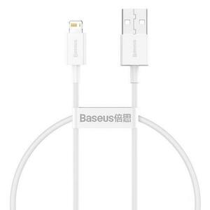 Cablu de date Baseus Superior Series CALYS-02, USB la Lightning, 2.4A, 0.25m (Alb) imagine