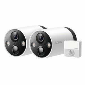 Sistem de supraveghere video TP-Link Tapo C420S2, 2 camere Smart cu acumulatori, 2K, Night Vision, Two-Way Audio, alarma luminoasa si sonora imagine