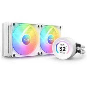 Cooler CPU NZXT Kraken Elite 240 RGB, pompa cu ecran LCD, controller ARGB, alb imagine