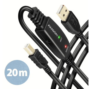 Cablu AXAGON ADR-220B, 20m, USB-A, USB-B (Negru) imagine