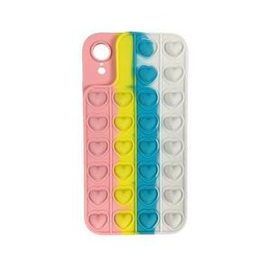 Husa Lemontti Heart Pop it compatibila cu iPhone XR, Multicolor imagine